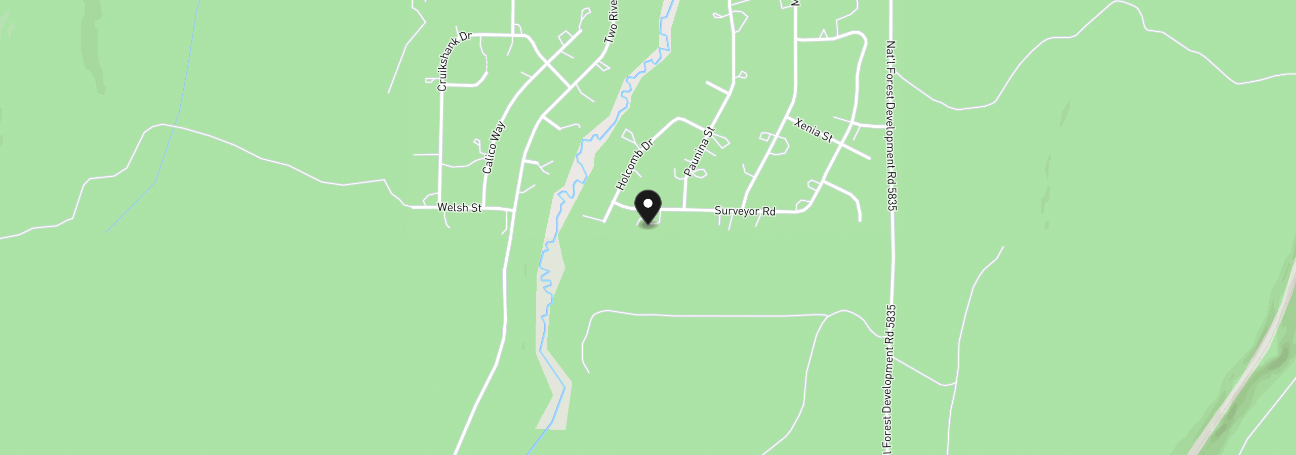 Map showing the location of 123415 Surveyor Rd, Crescent Lake, OR 97733