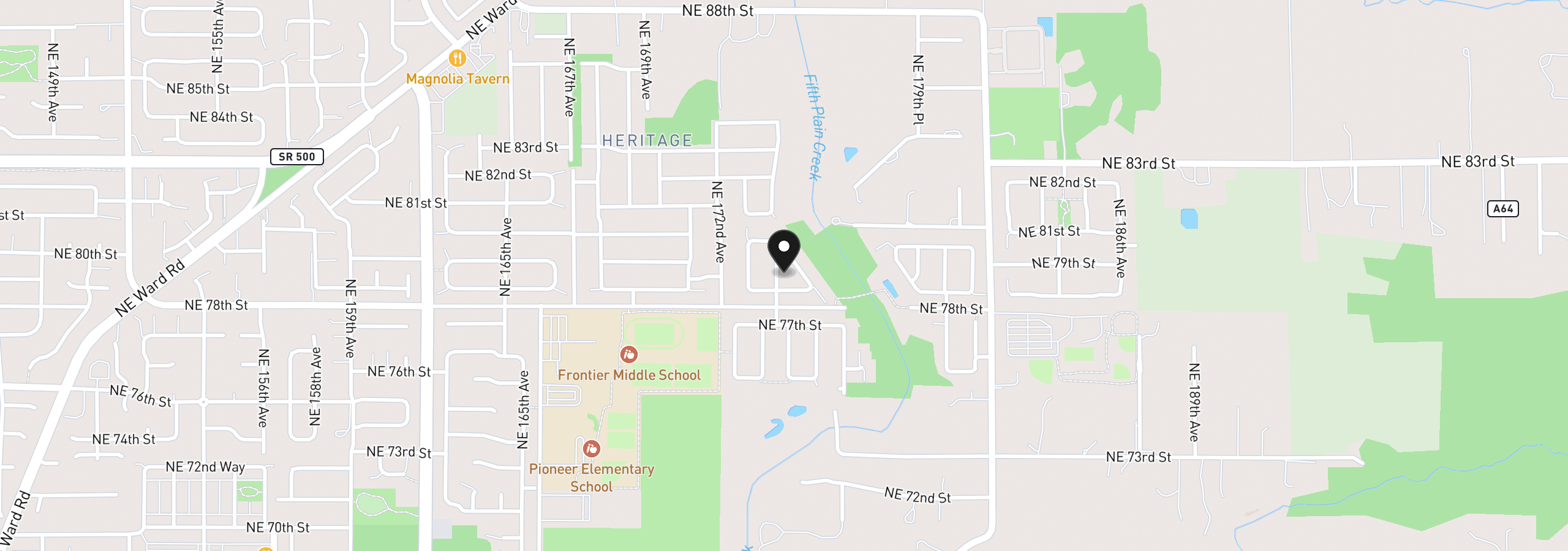 Map showing the location of 7903 NE 174th Ave, Vancouver, Wa 98682