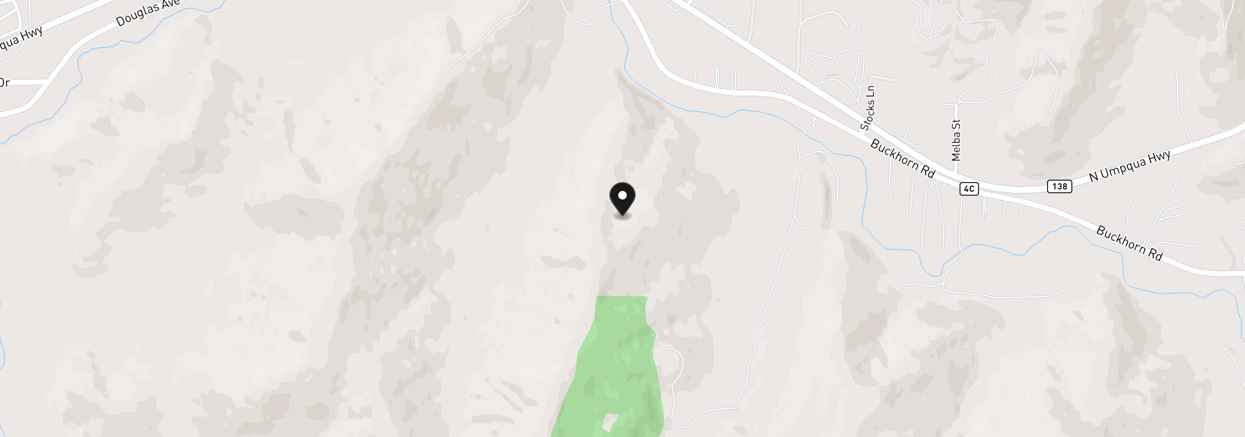 Map showing the location of Buckhorn Rd, Roseburg, OR 97470