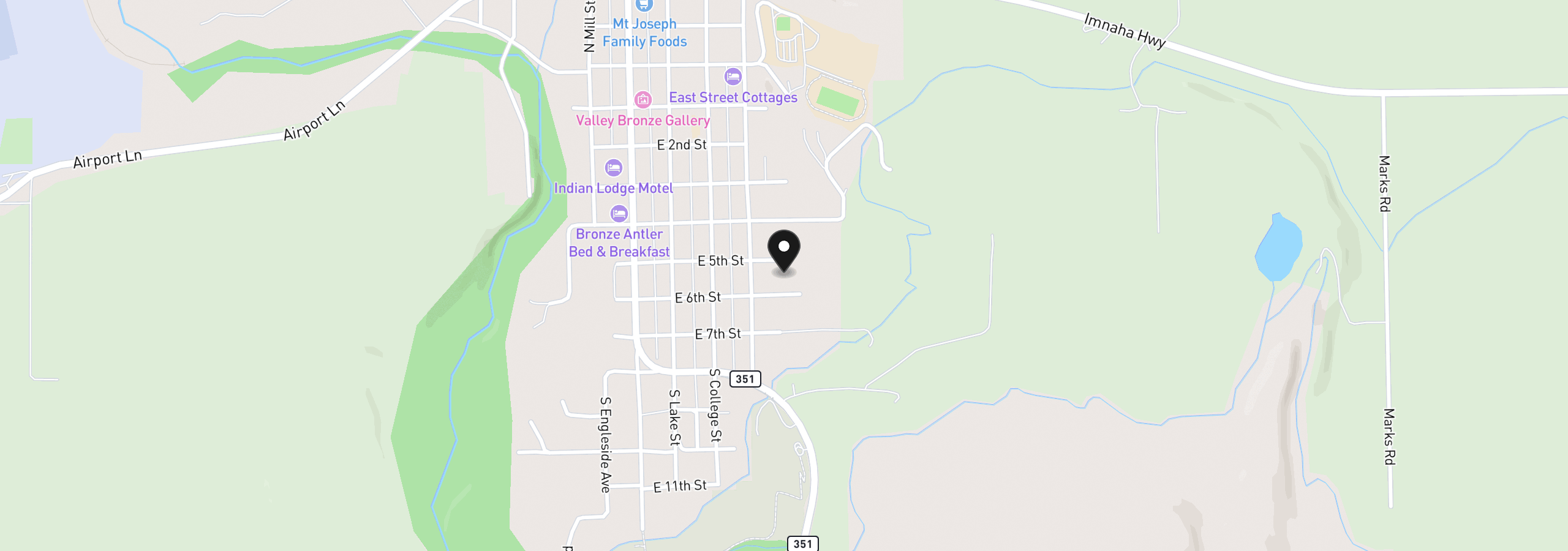 Map showing the location of 400 E 5th St, Joseph, OR 97846