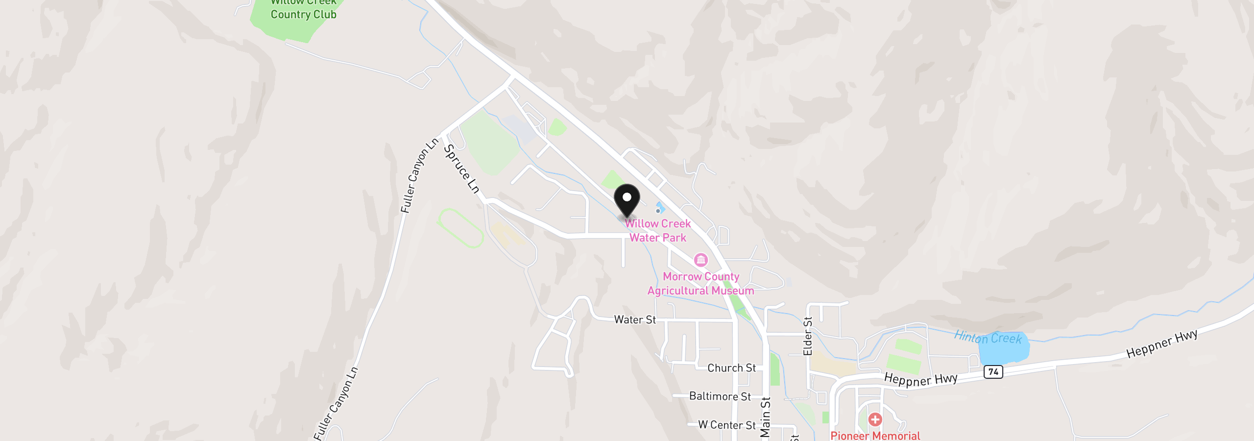 Map showing the location of 440 W Riverside St, Heppner, OR 97836