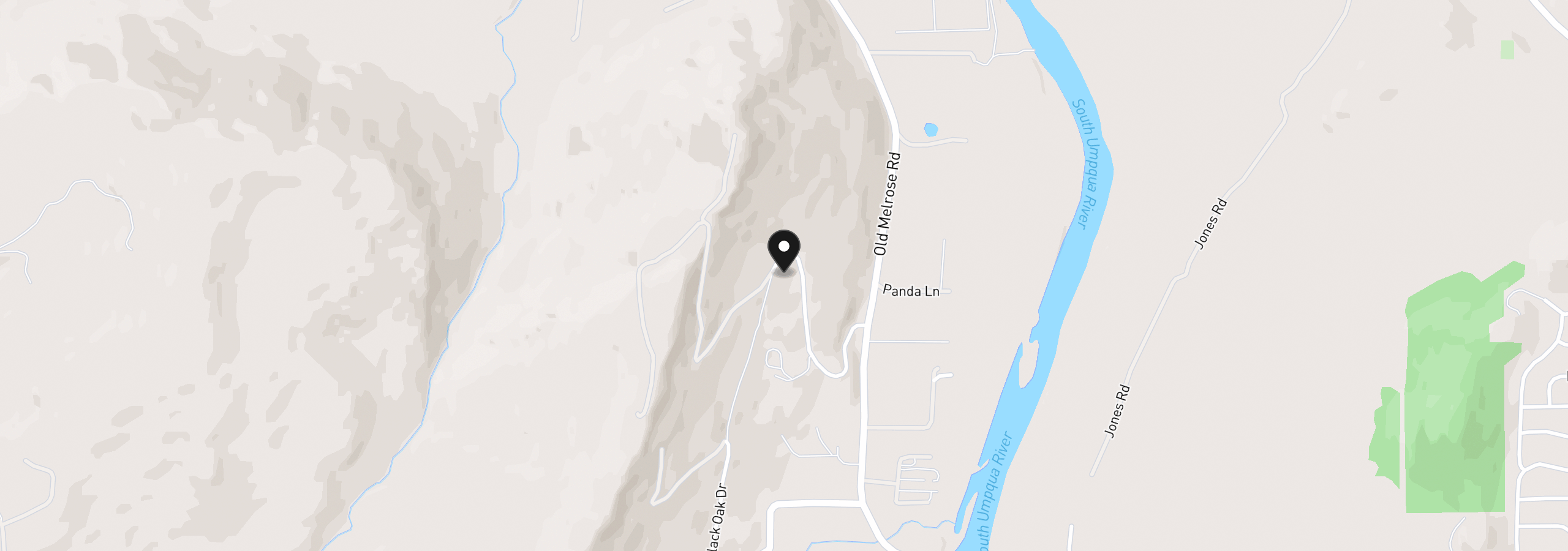 Map showing the location of 781 Black Oak Dr, Roseburg, OR 97471