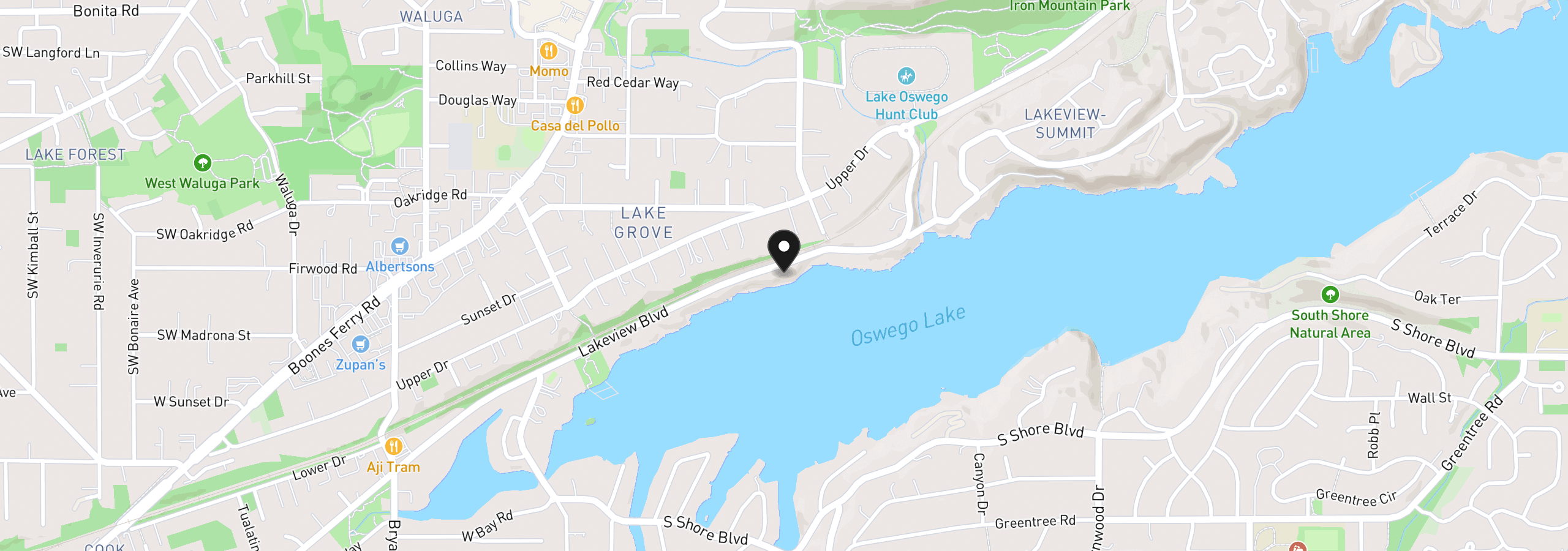 Map showing the location of 3142 Lakeview Blvd, Lake Oswego, OR 97035