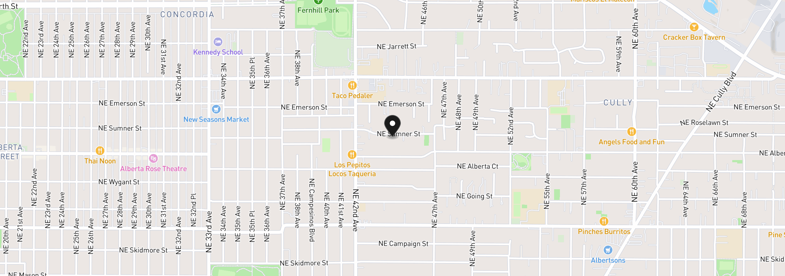Map showing the location of 4420 NE Sumner St, Portland, OR 97218