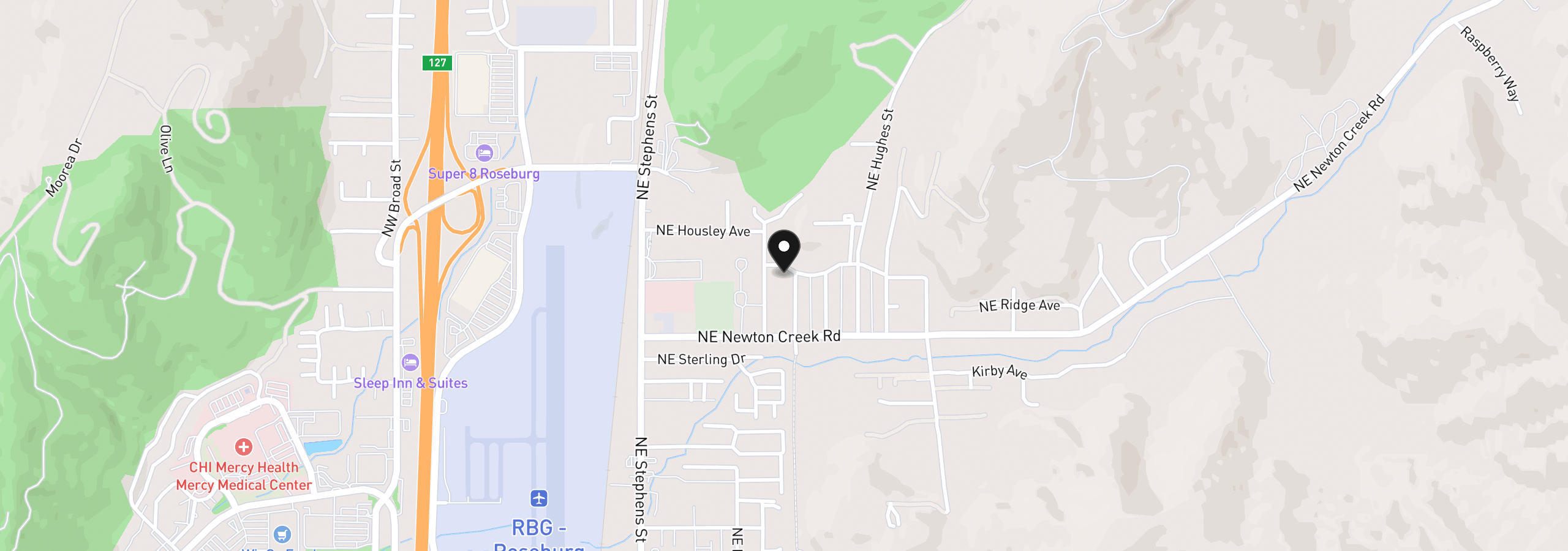 Map showing the location of 663 NE Knoll Ave, Roseburg, OR 97470