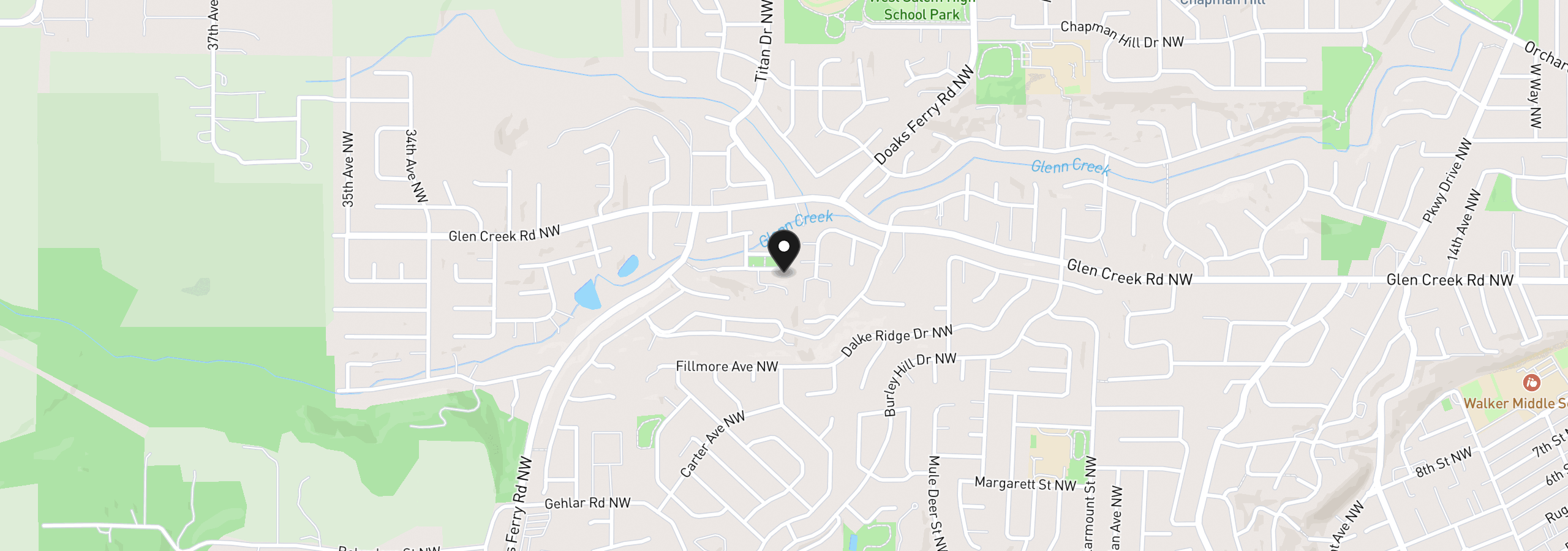 Map showing the location of 1155 Little John Loop, Salem, OR 97304
