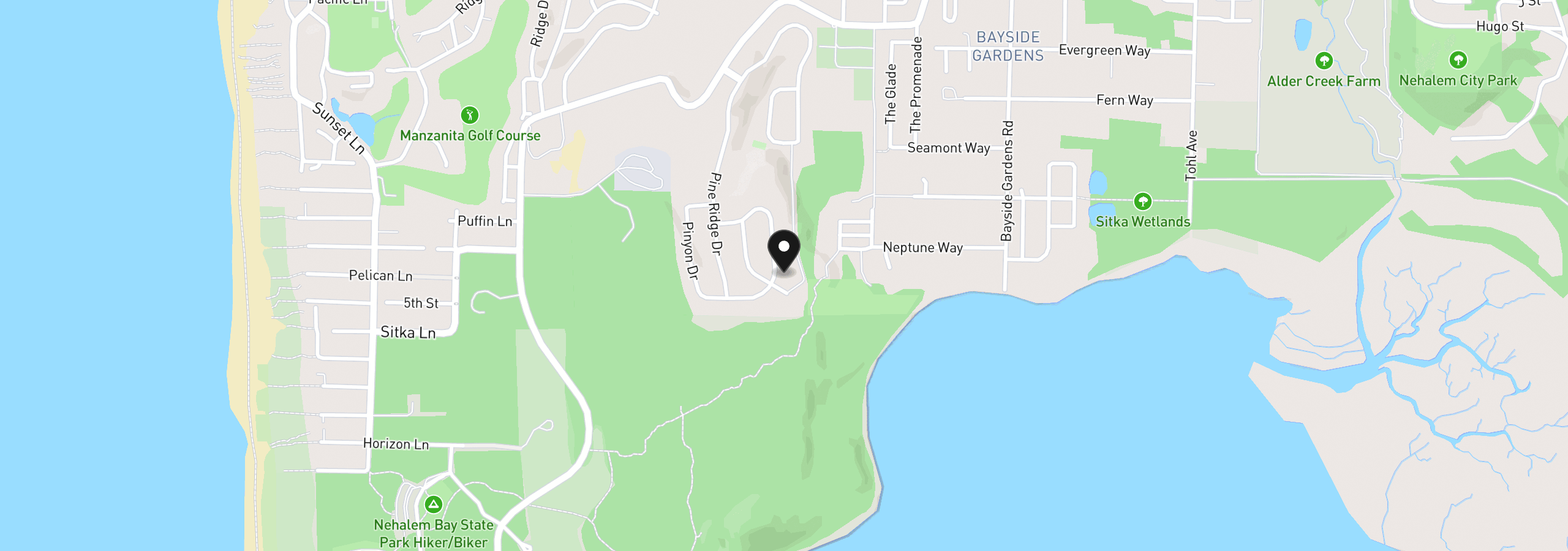 Map showing the location of 34655 Lodgepole Dr, Manzanita, OR 97130