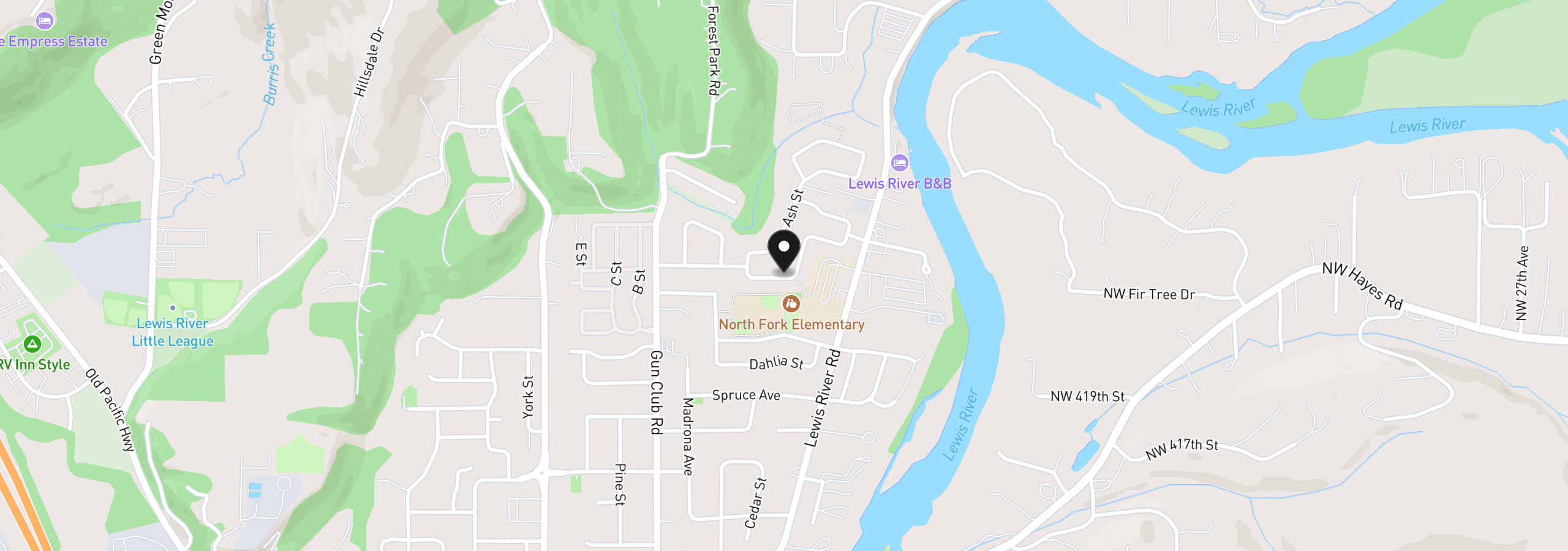 Map showing the location of 2185 Statesman Dr Lot 71, Woodland, Wa 98674