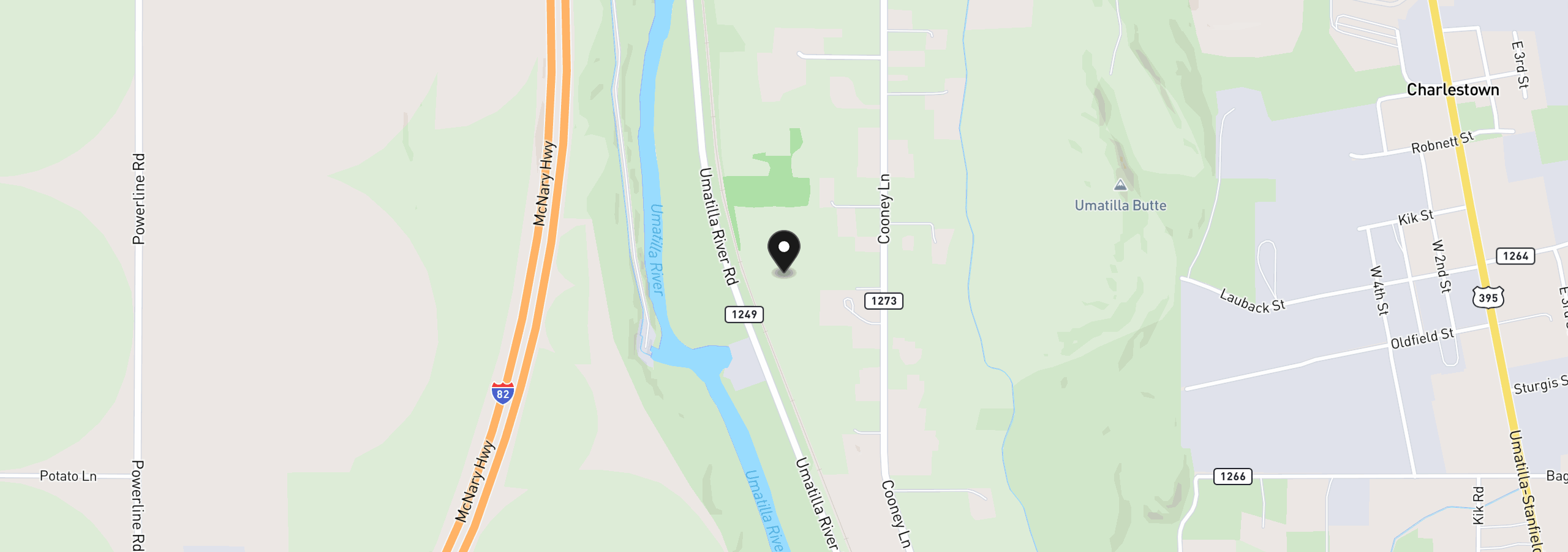 Map showing the location of 000 Cooney Ln (Parcel 2) Ln, Hermiston, OR 97838