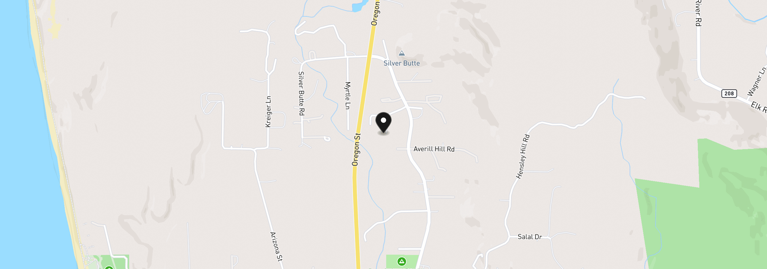 Map showing the location of 42710 Silver Springs Rd, Port Orford, OR 97465
