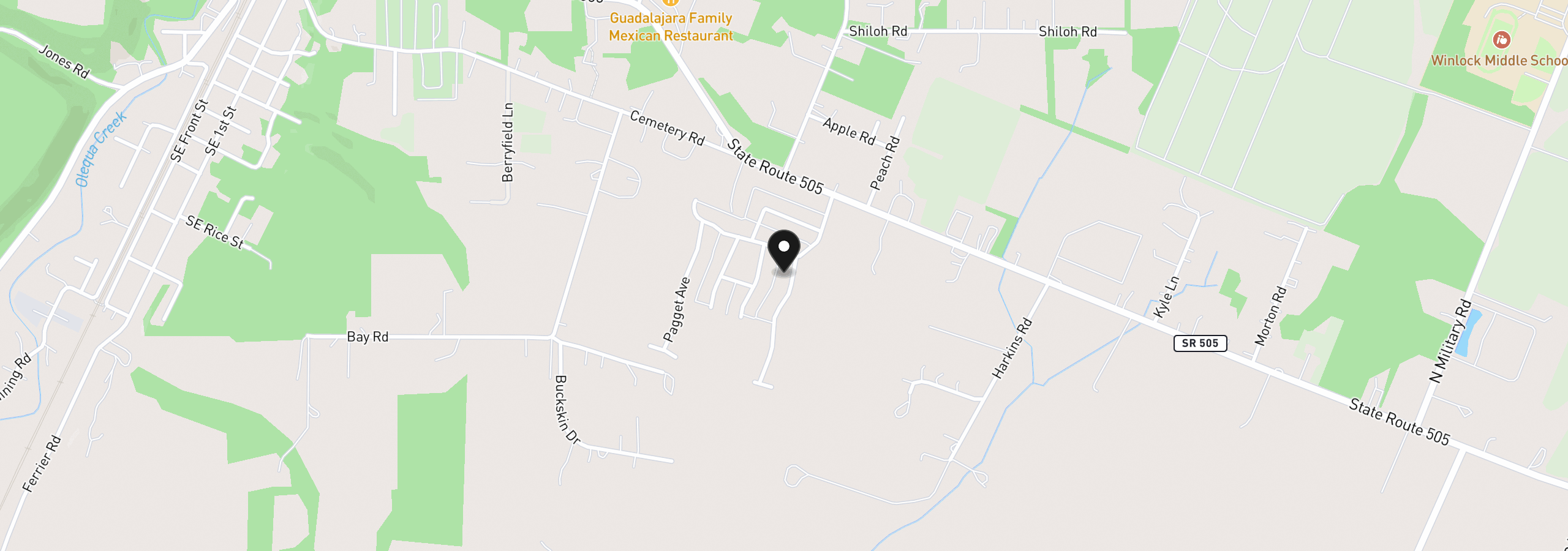 Map showing the location of 405 Cardinal Ave, Winlock, Wa 98596