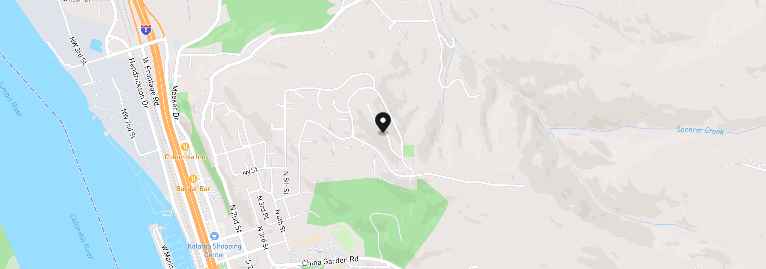 Map showing the location of 175 Eli Avery Ave, Kalama, Wa 98625