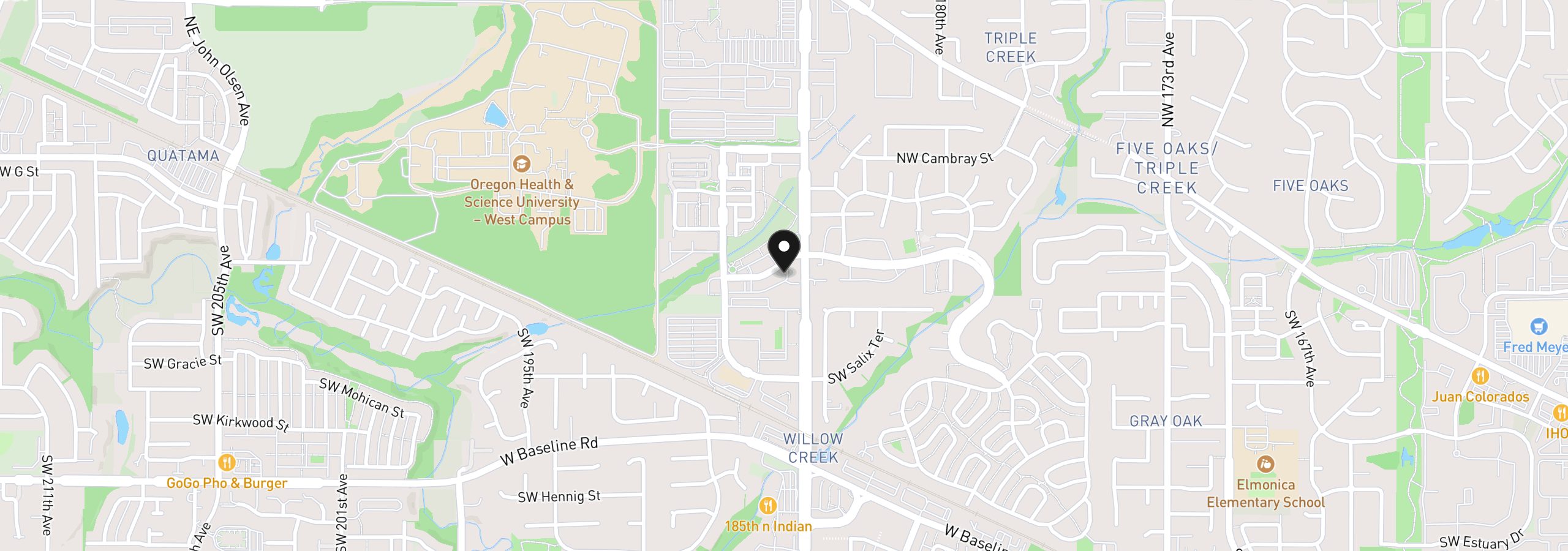 Map showing the location of 10829 NE Red Wing Way 102, Hillsboro, OR 97006