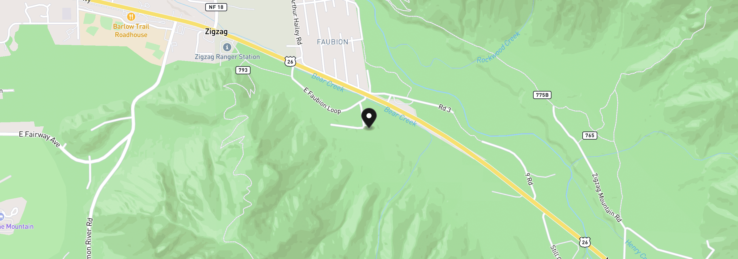 Map showing the location of 0000 Jennie Ln, Rhododendron, OR 97049