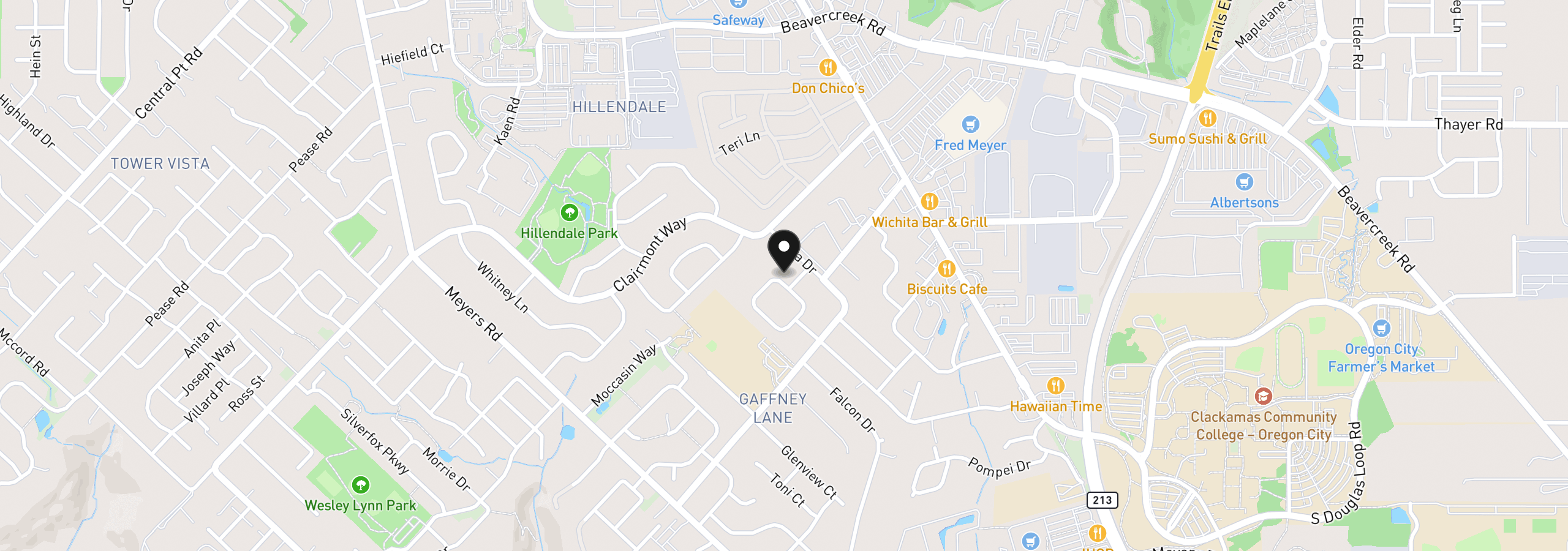 Map showing the location of 13017 Setera Cir, Oregon City, OR 97045