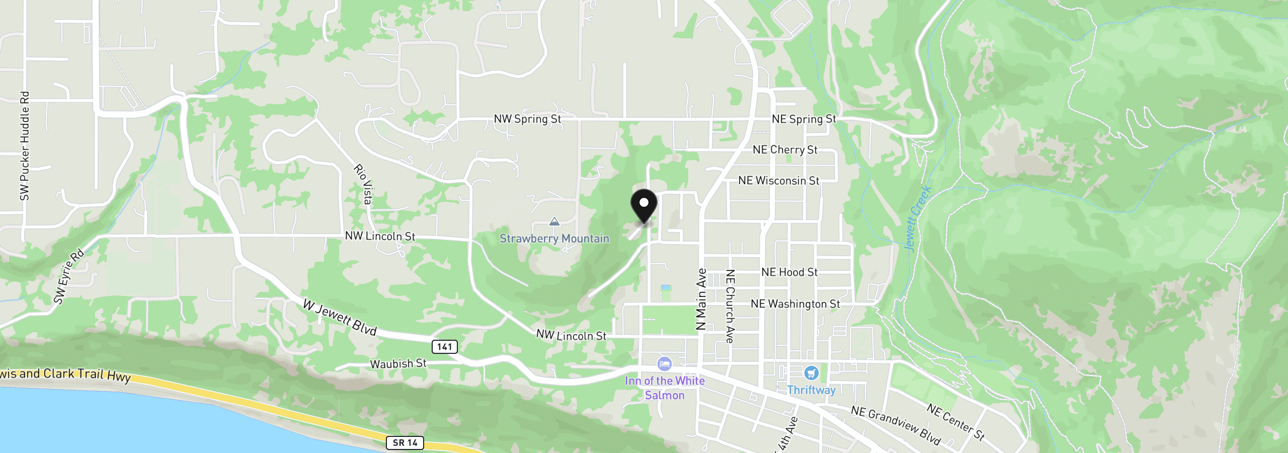 Map showing the location of 215 NW Sophie Ln, White Salmon, Wa 98672