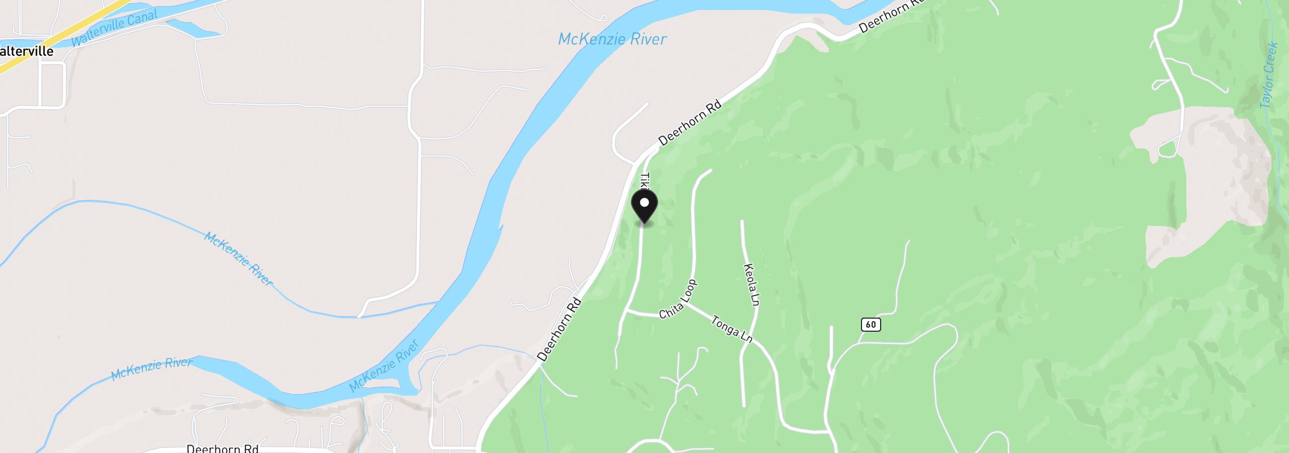 Map showing the location of 88175 Tiki Ln, Springfield, OR 97478