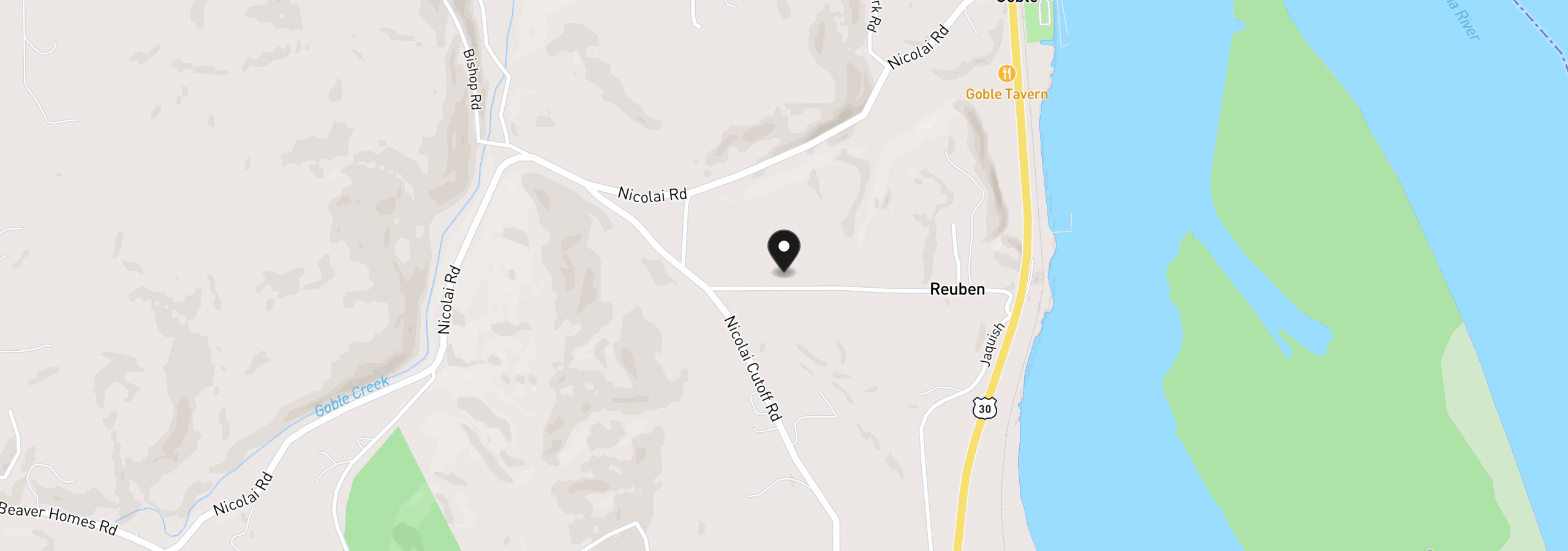 Map showing the location of 33165 Jacquish Rd, Rainier, OR 97048