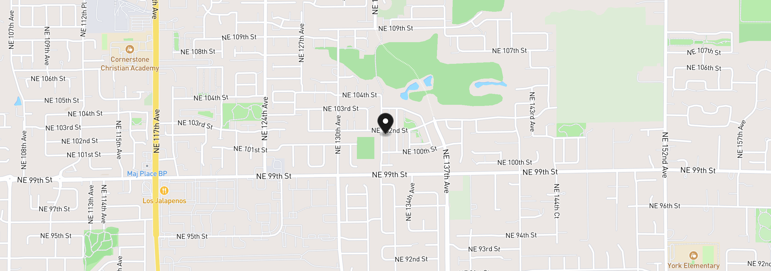 Map showing the location of 10111 NE 132nd Ave, Vancouver, Wa 98682