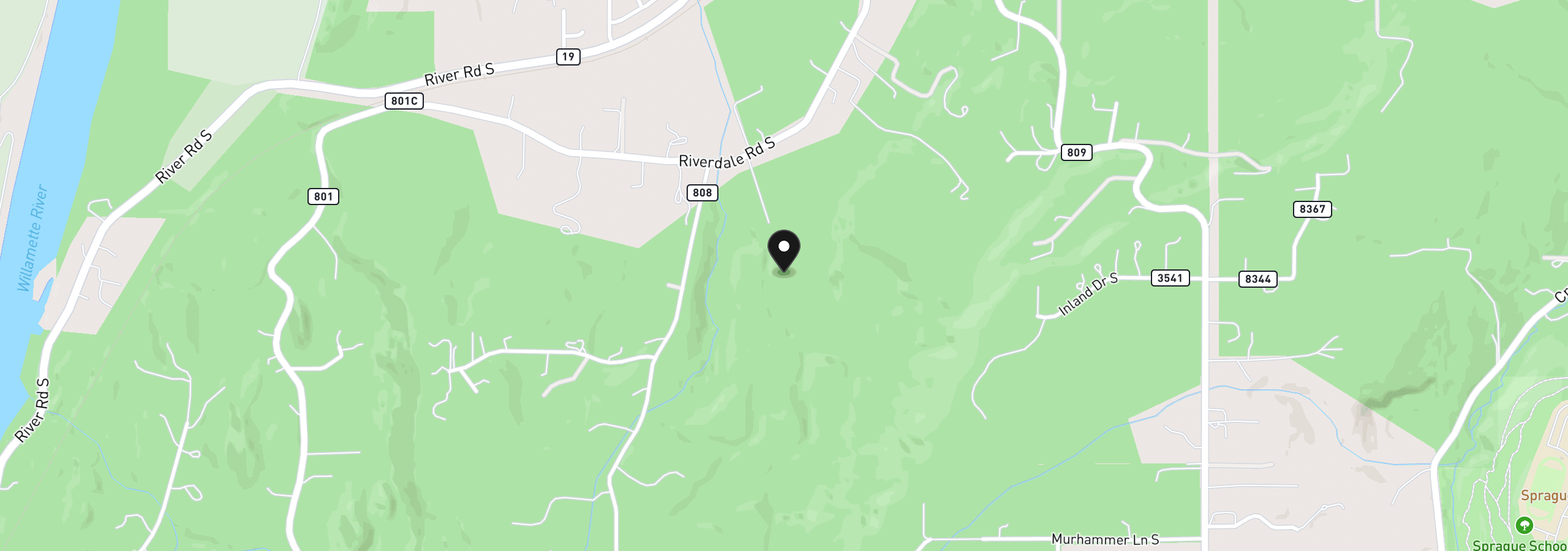 Map showing the location of 4204 Riverdale Rd S, Salem, OR 97302