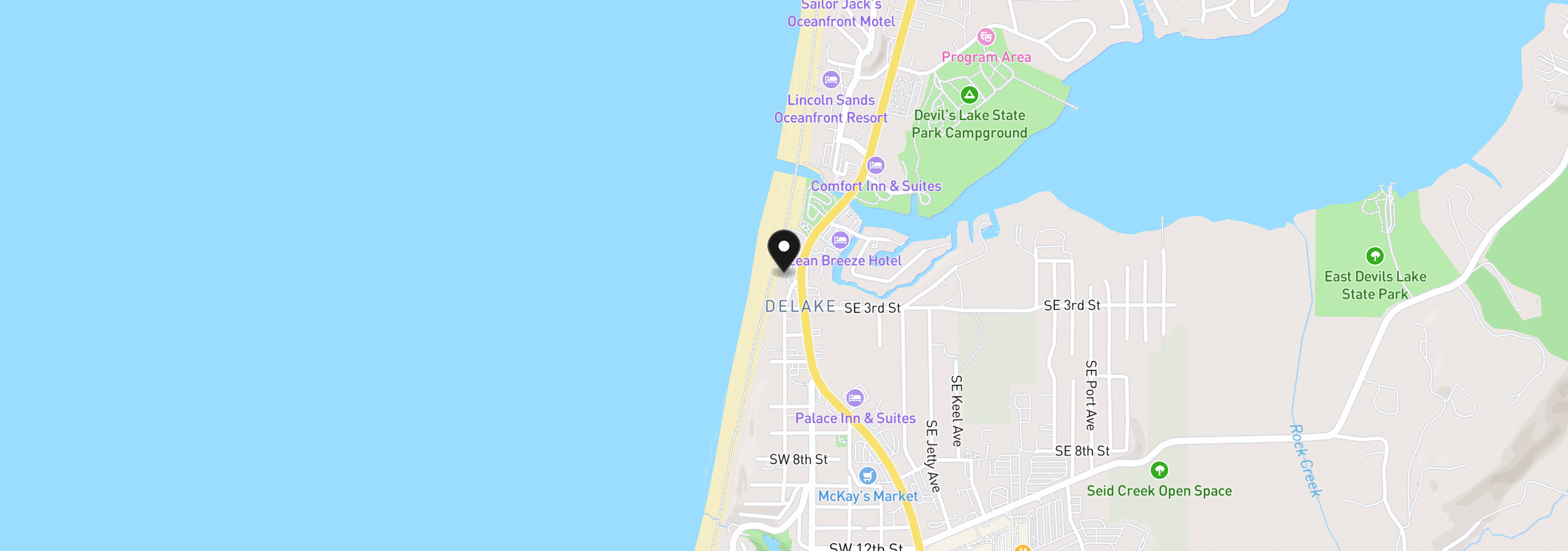 Map showing the location of 171 SW Highway 101, Lincoln City, OR 97367