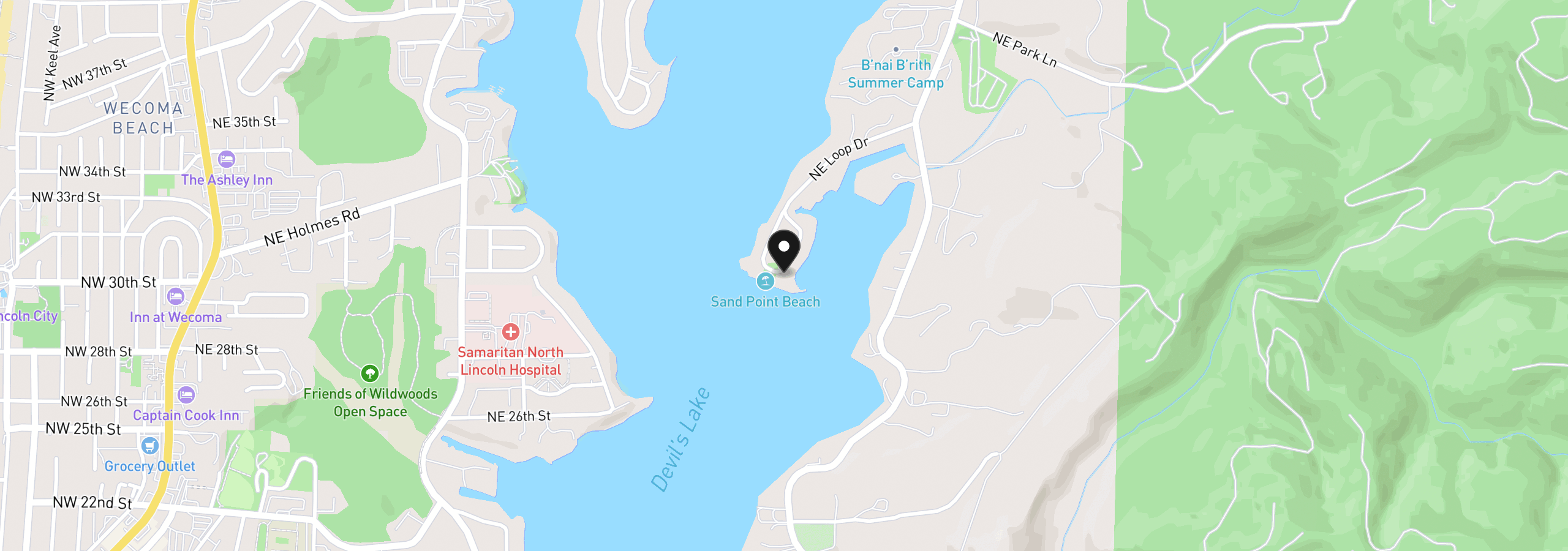 Map showing the location of 2915 NE Loop Dr, Otis, OR 97368