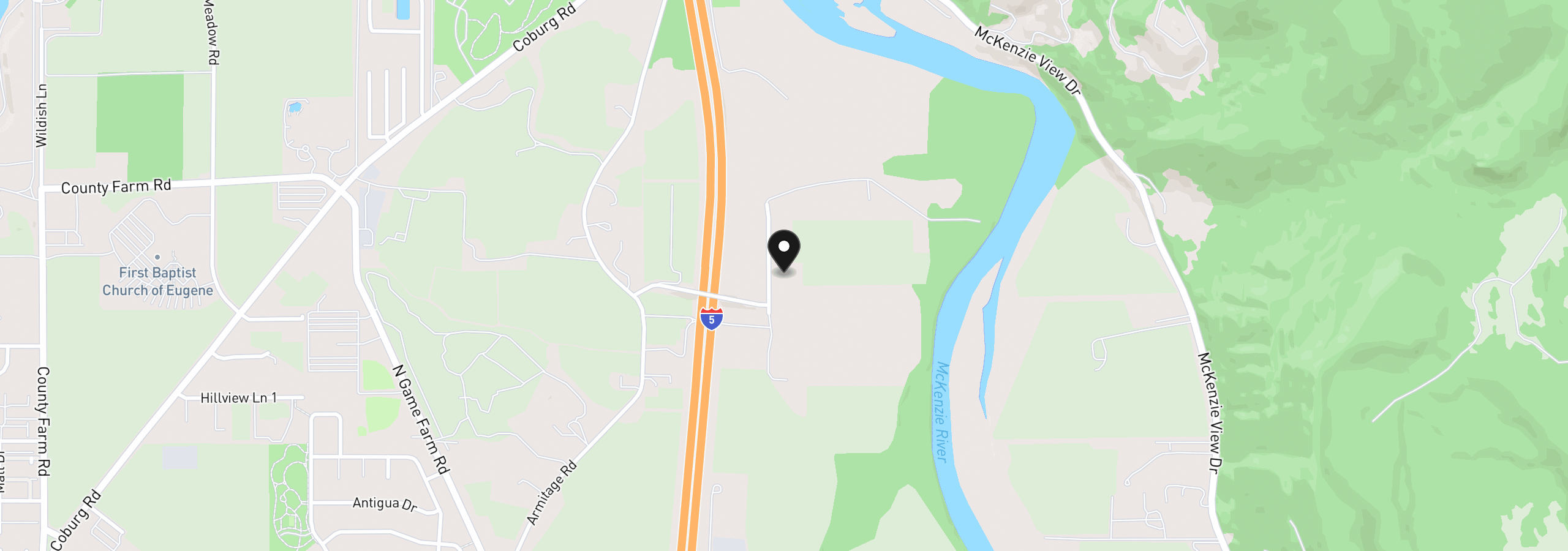 Map showing the location of 89805 Sprague Rd, Eugene, OR 97408