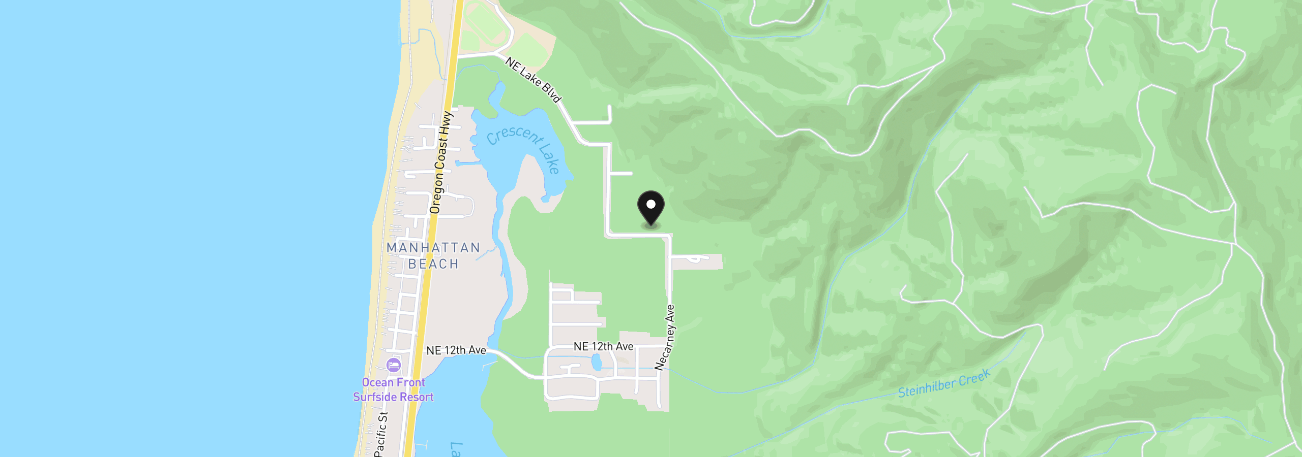 Map showing the location of 9460 NE 18th Ave, Rockaway Beach, OR 97136