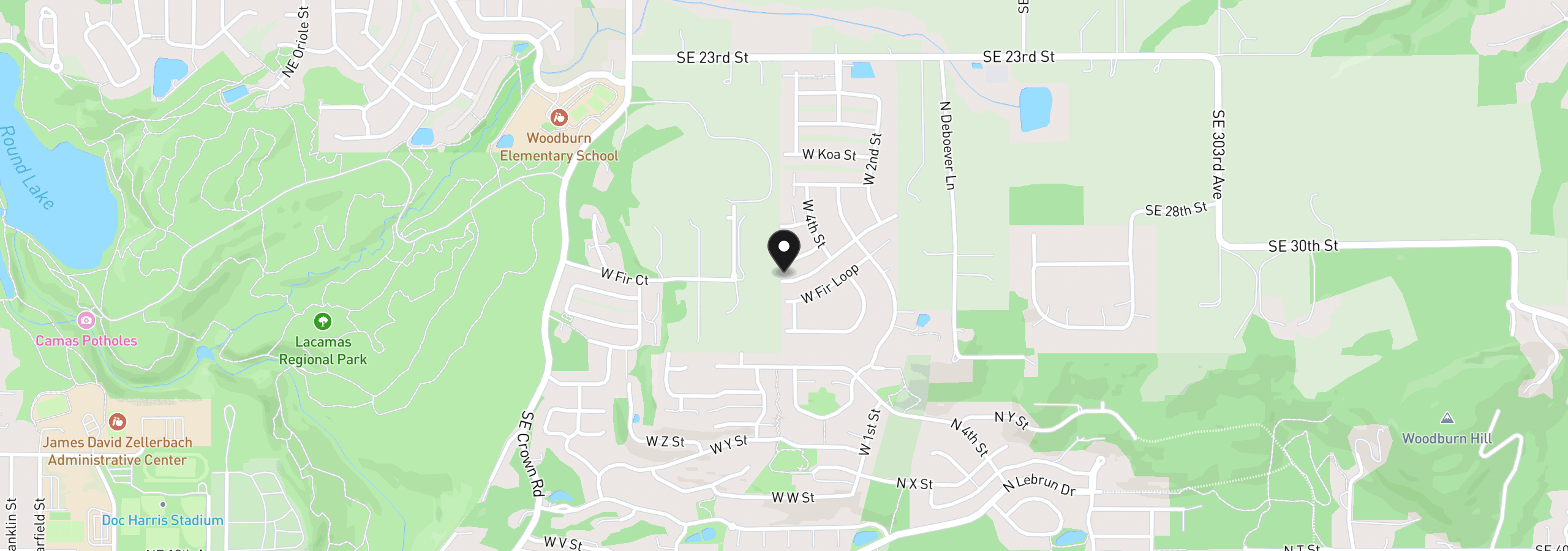 Map showing the location of 429 W Holly Cir, Washougal, Wa 98671