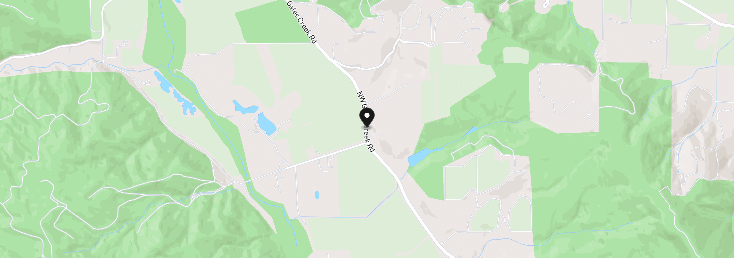 Map showing the location of 6900 NW Gales Creek Rd, Forest Grove, OR 97116