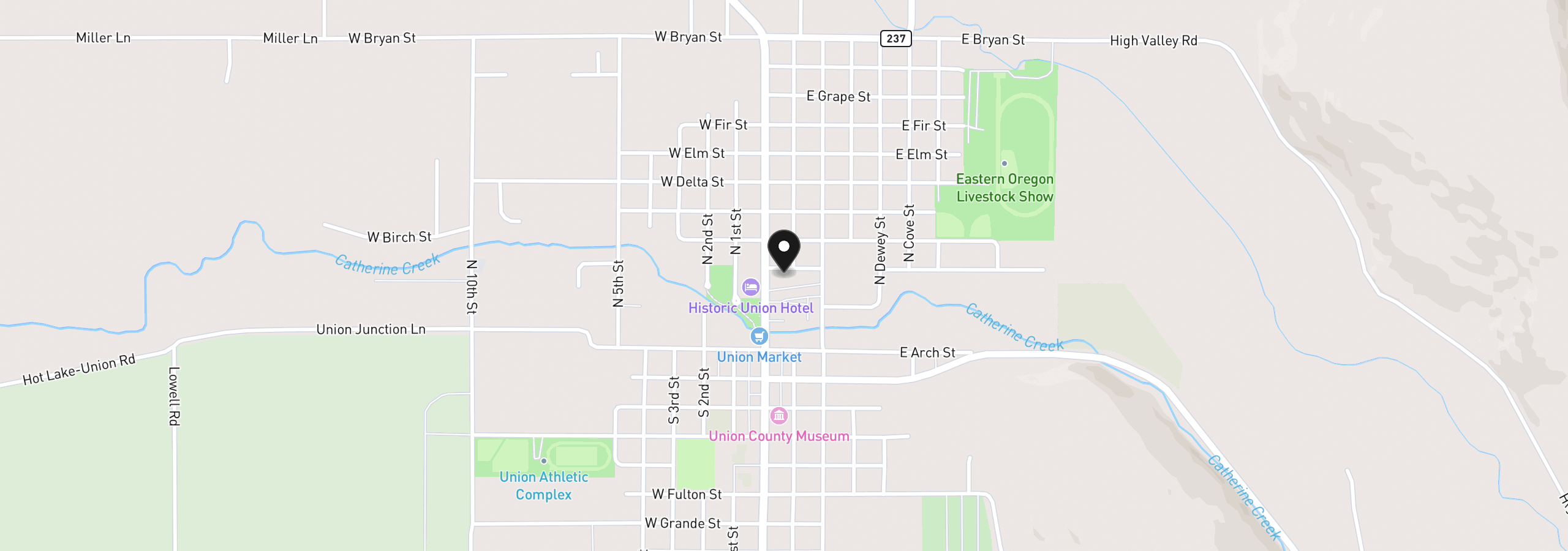 Map showing the location of 156 E Ash St, Union, OR 97883