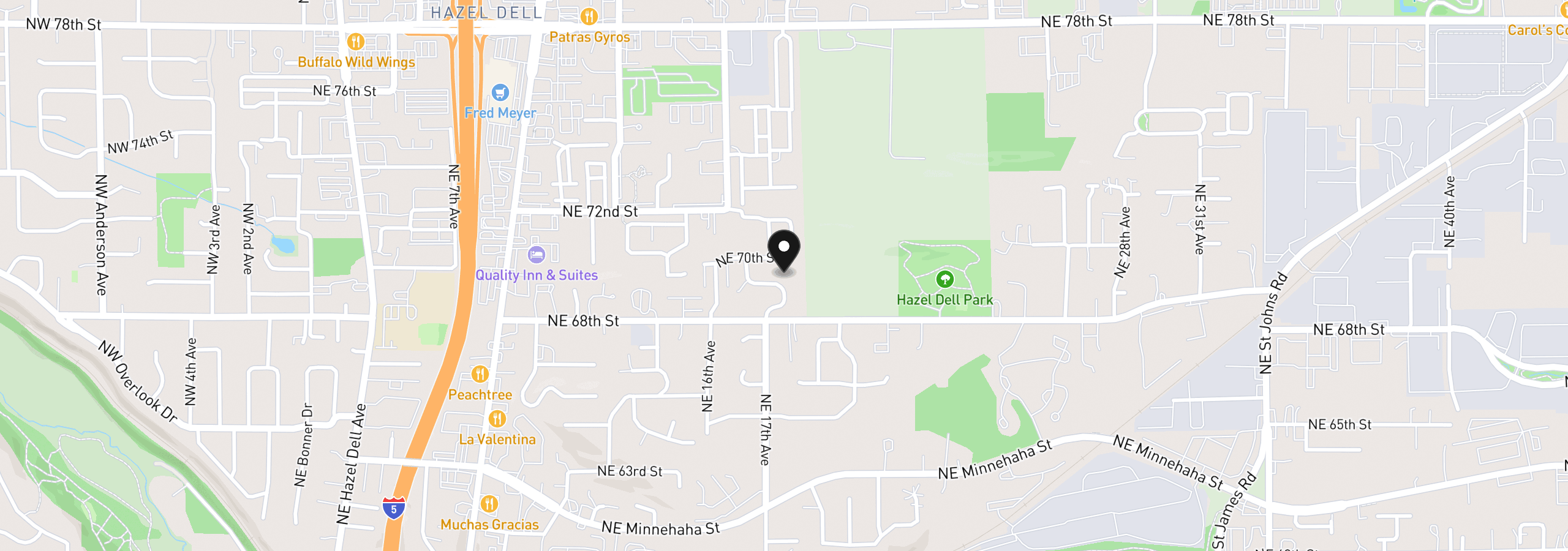 Map showing the location of 6813 NE 17th Ave, Vancouver, Wa 98665