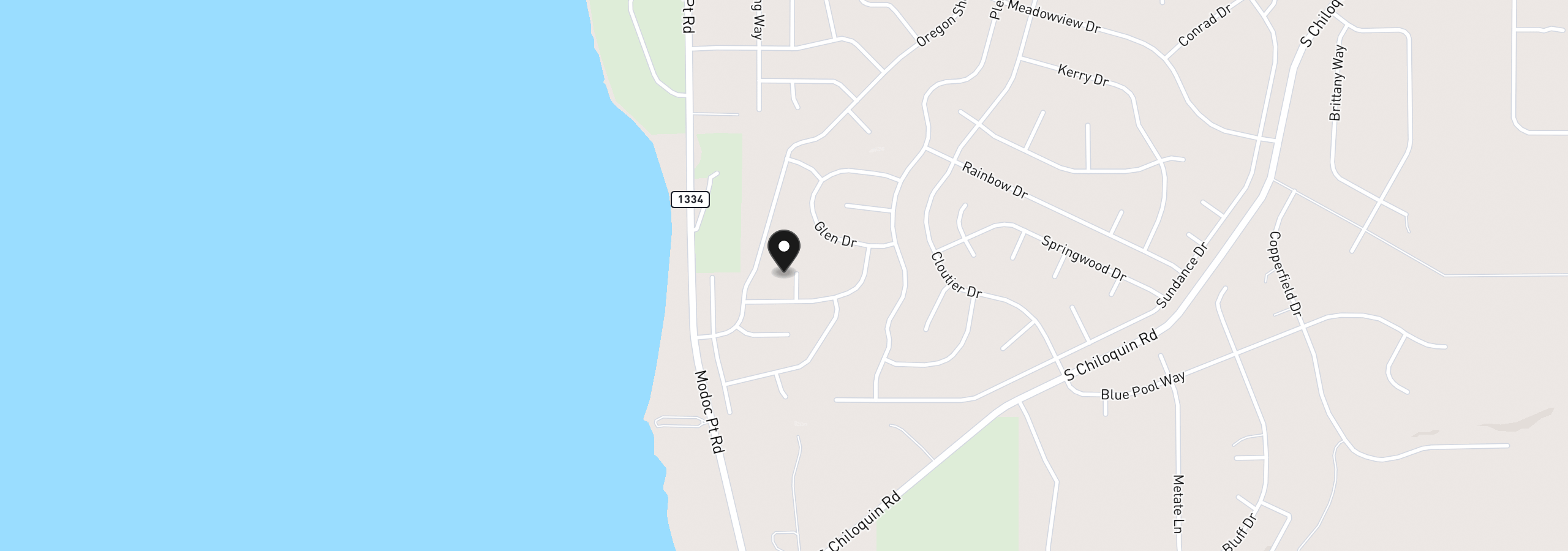Map showing the location of Deerwood Cir L-8, Chiloquin, OR 97624
