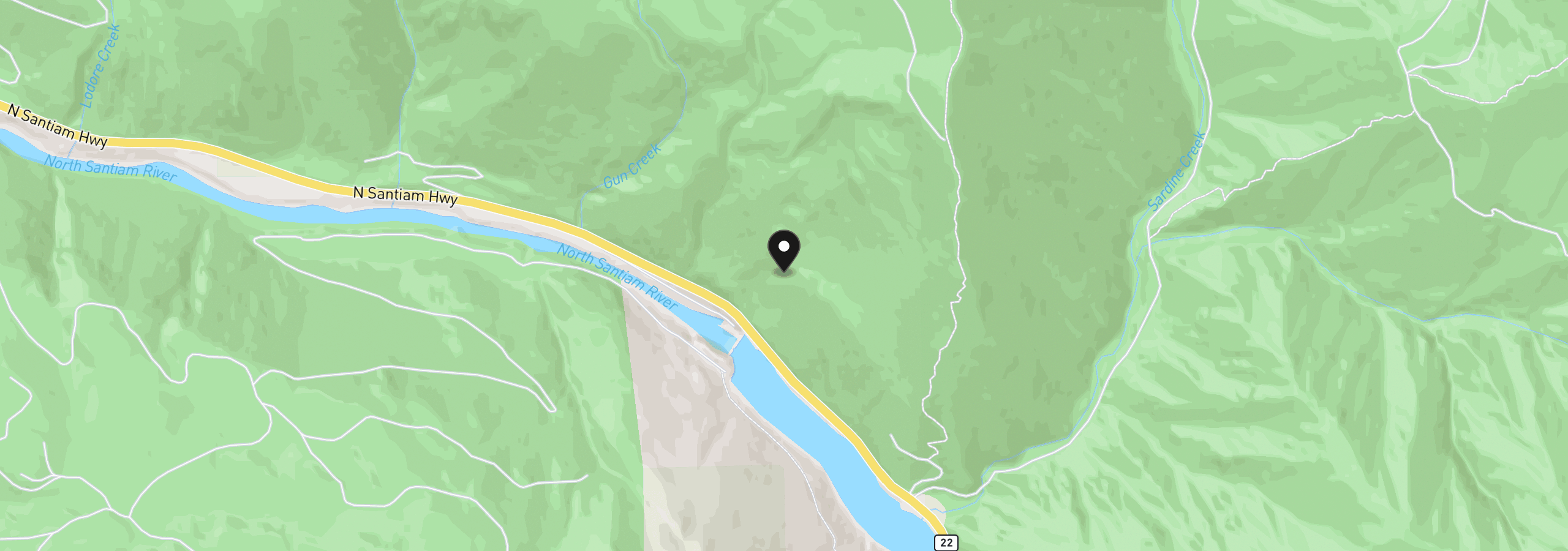Map showing the location of 0 Hwy 22, Detroit, OR 97342