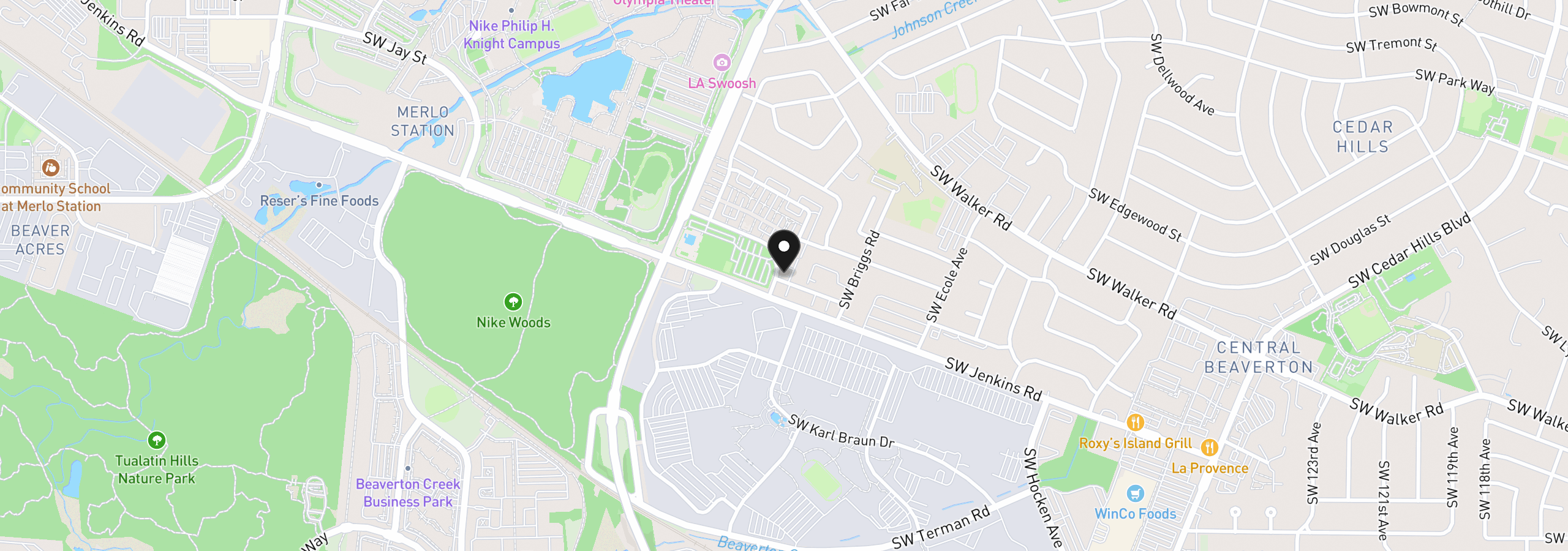 Map showing the location of 13915 SW Meridian St 307, Beaverton, OR 97005