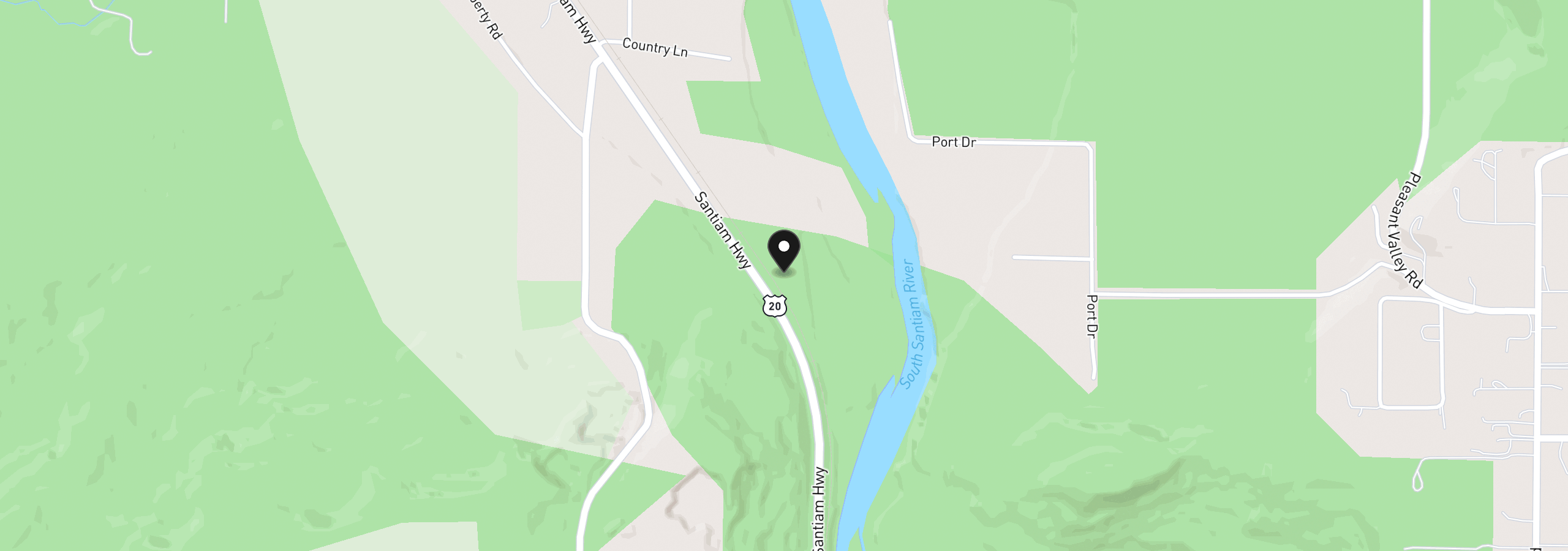Map showing the location of 28095 Santiam Hwy, Sweet Home, OR 97386