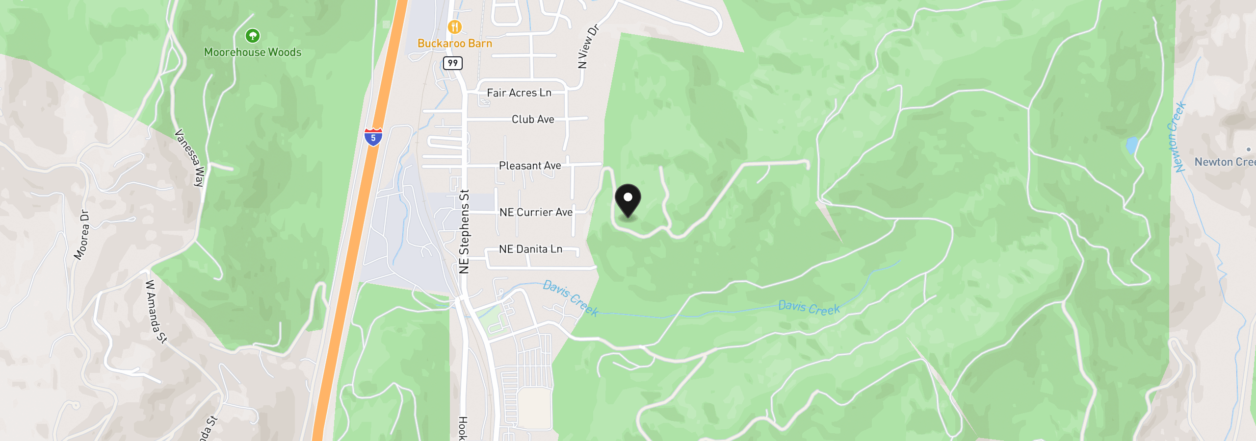 Map showing the location of 0 Ryan Heights Ln Tl 604, Roseburg, OR 97470