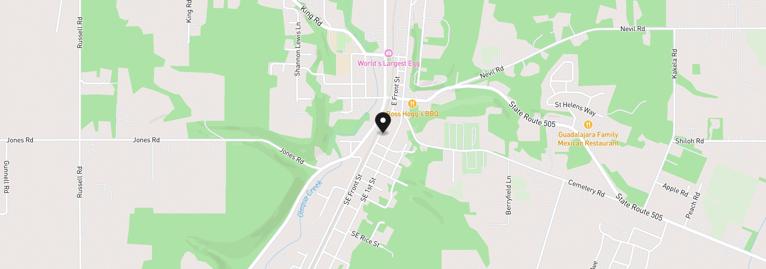 Map showing the location of 306 SE Front St, Winlock, Wa 98596