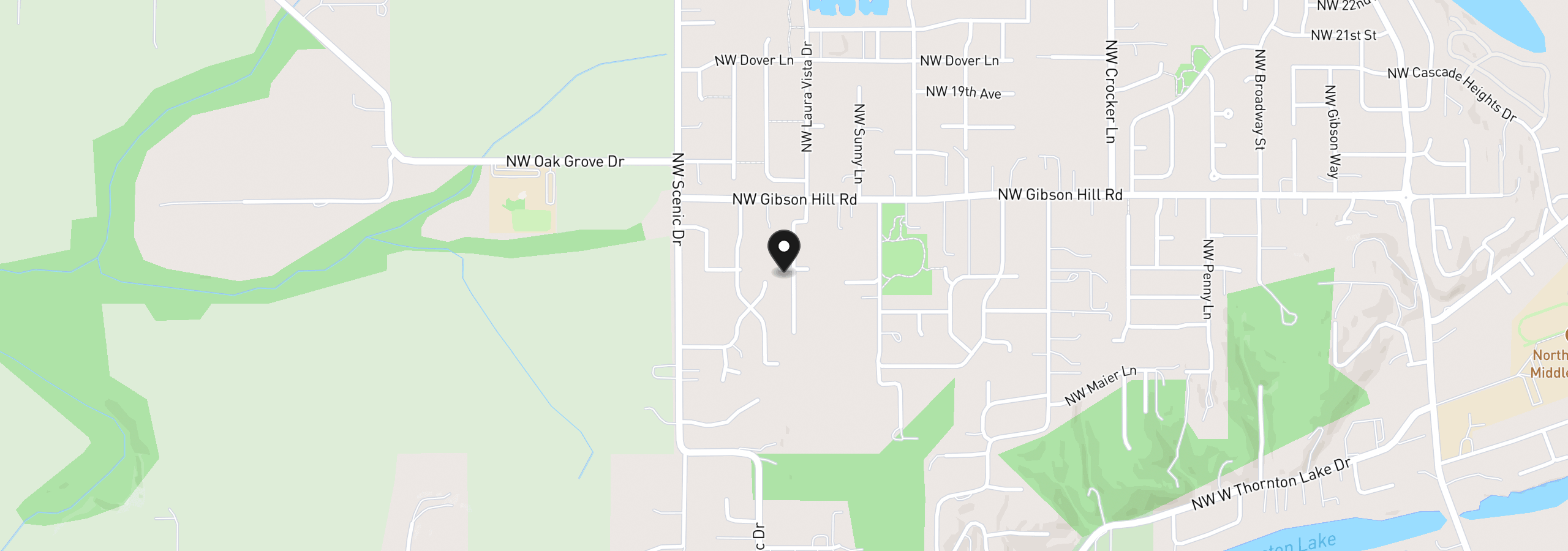 Map showing the location of 1498 Laura Vista Dr NW, Albany, OR 97321