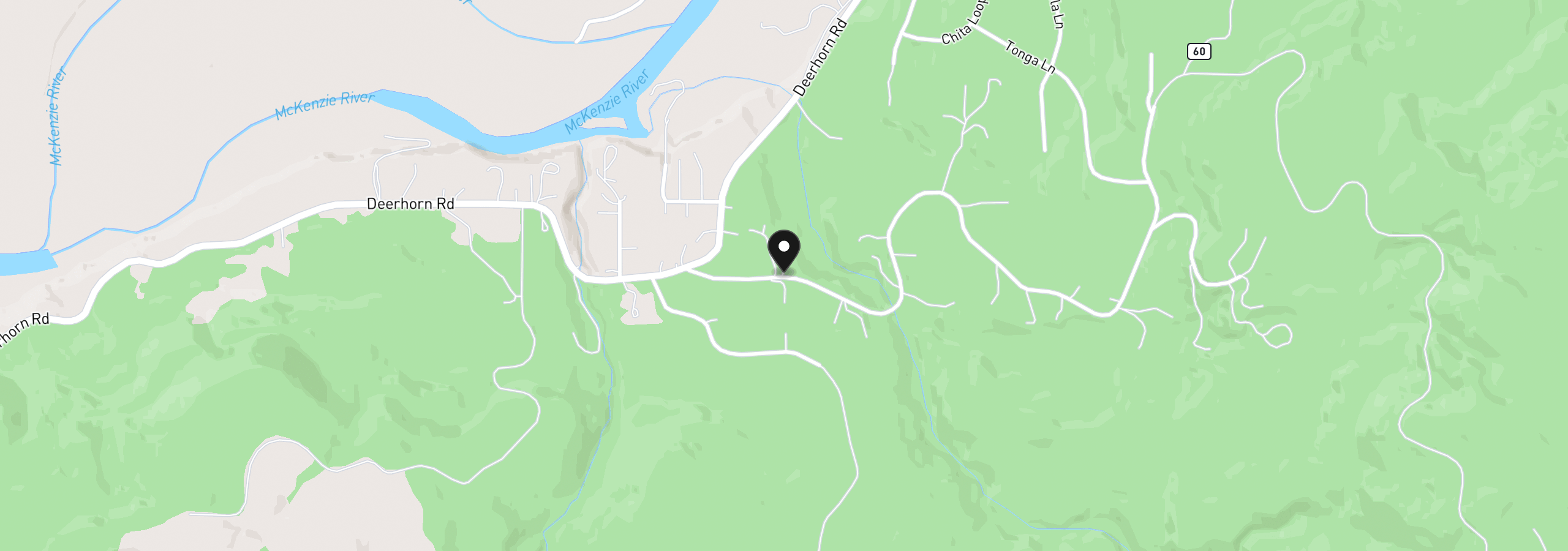 Map showing the location of Booth Kelly Rd, Springfield, OR 97478