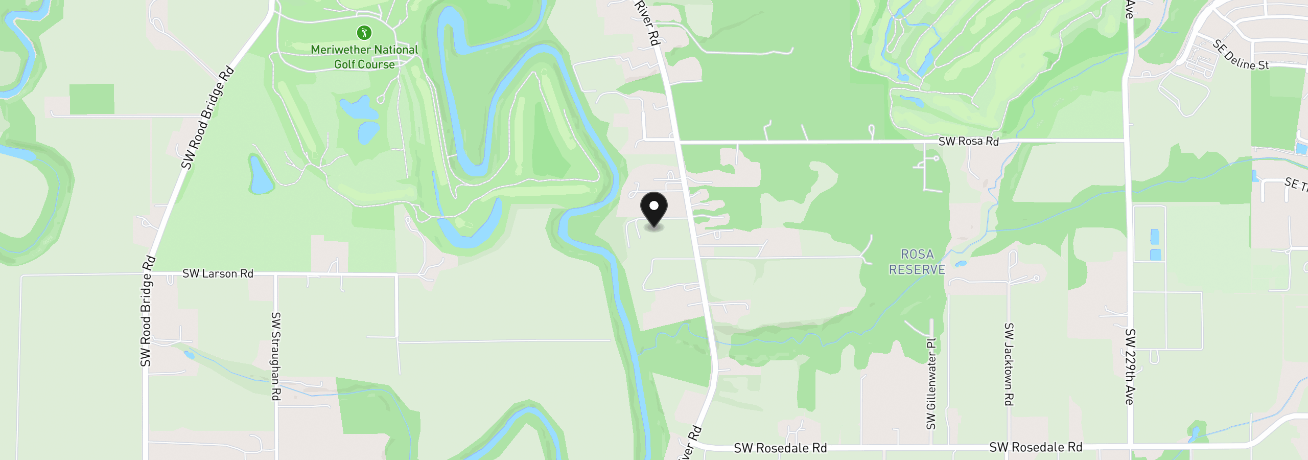 Map showing the location of 0 SW River Rd 1, Hillsboro, OR 97123
