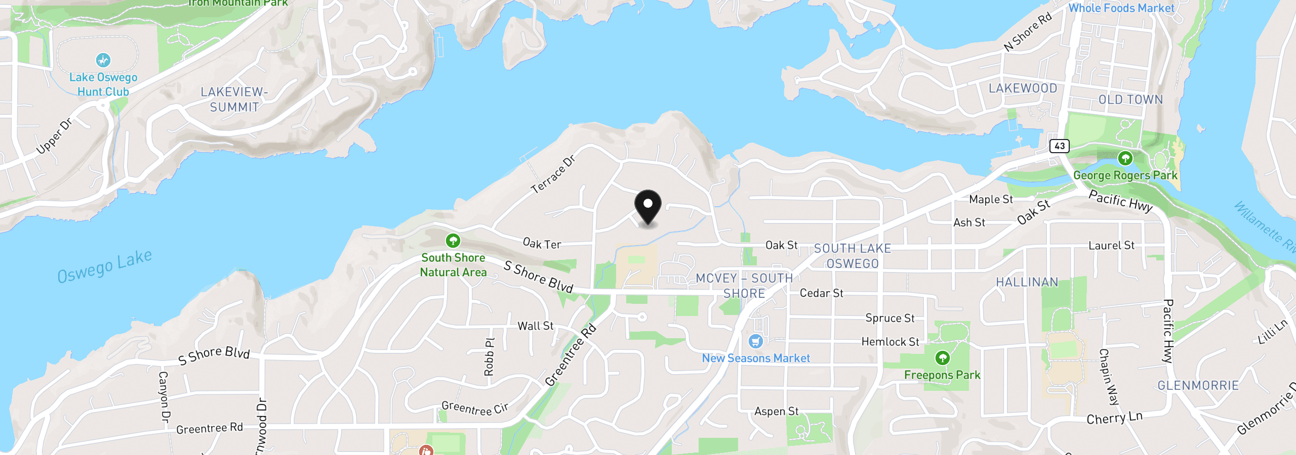 Map showing the location of 711 Kenola Ct, Lake Oswego, OR 97034