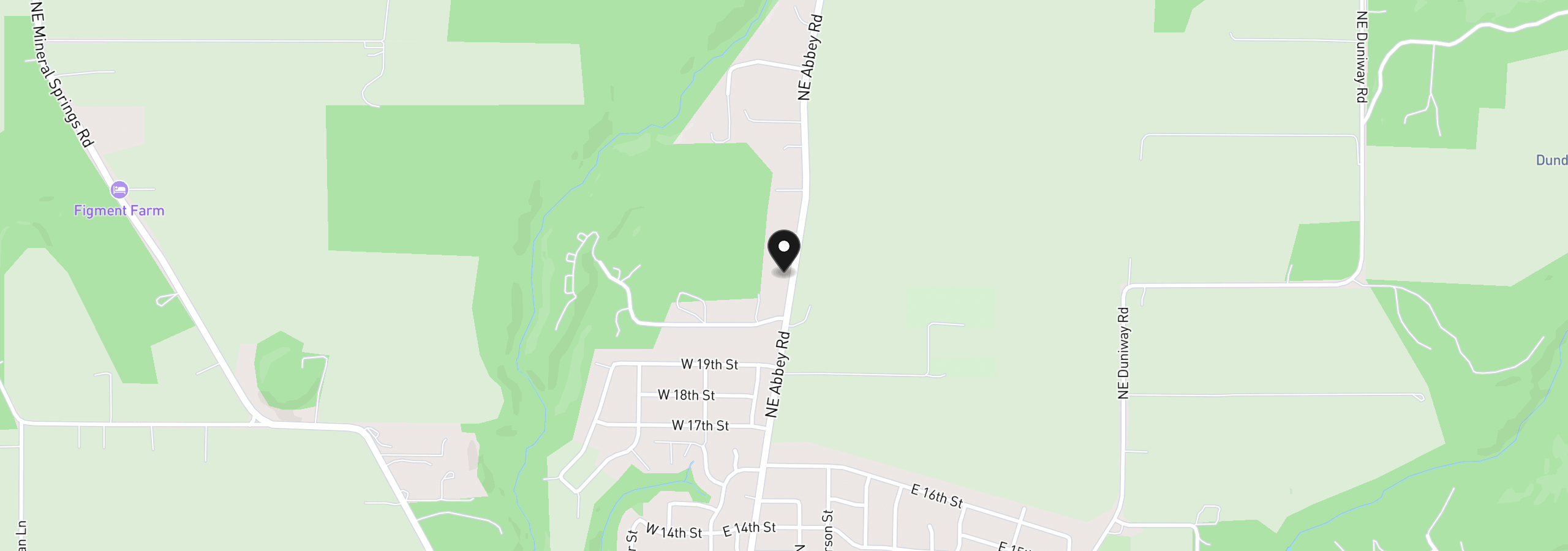 Map showing the location of 5801 NE Abbey Rd, Carlton, OR 97111