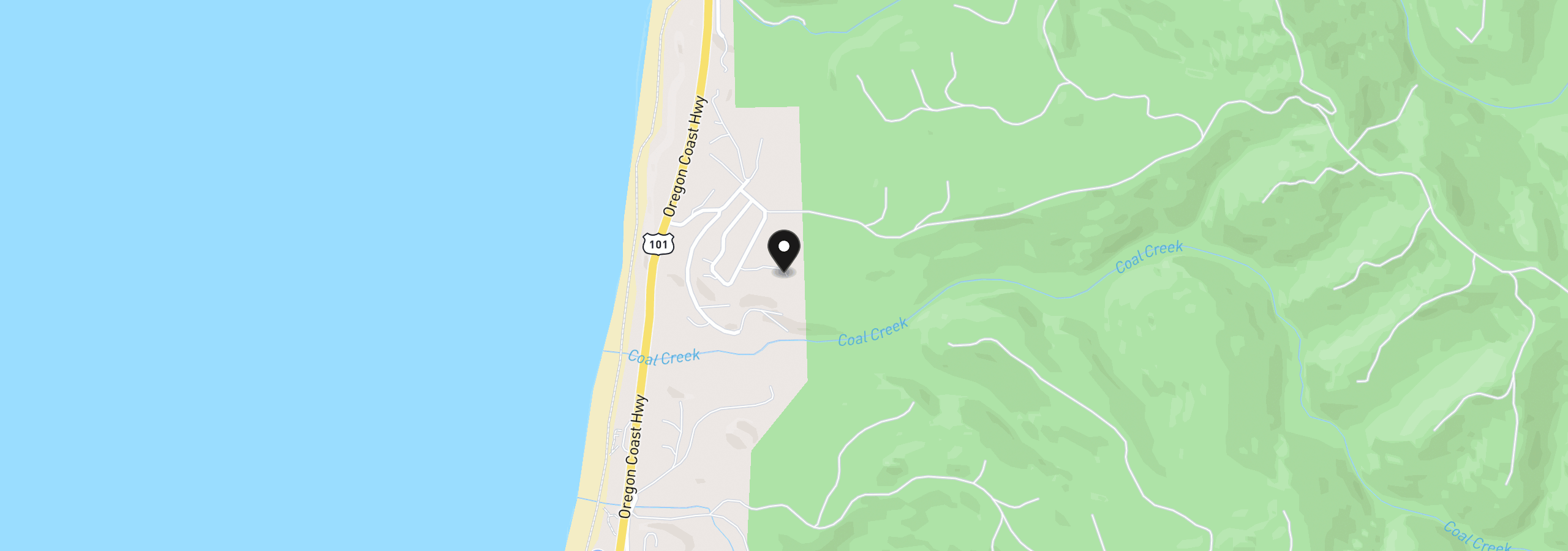 Map showing the location of 9790 NE Benton St, Newport, OR 97365