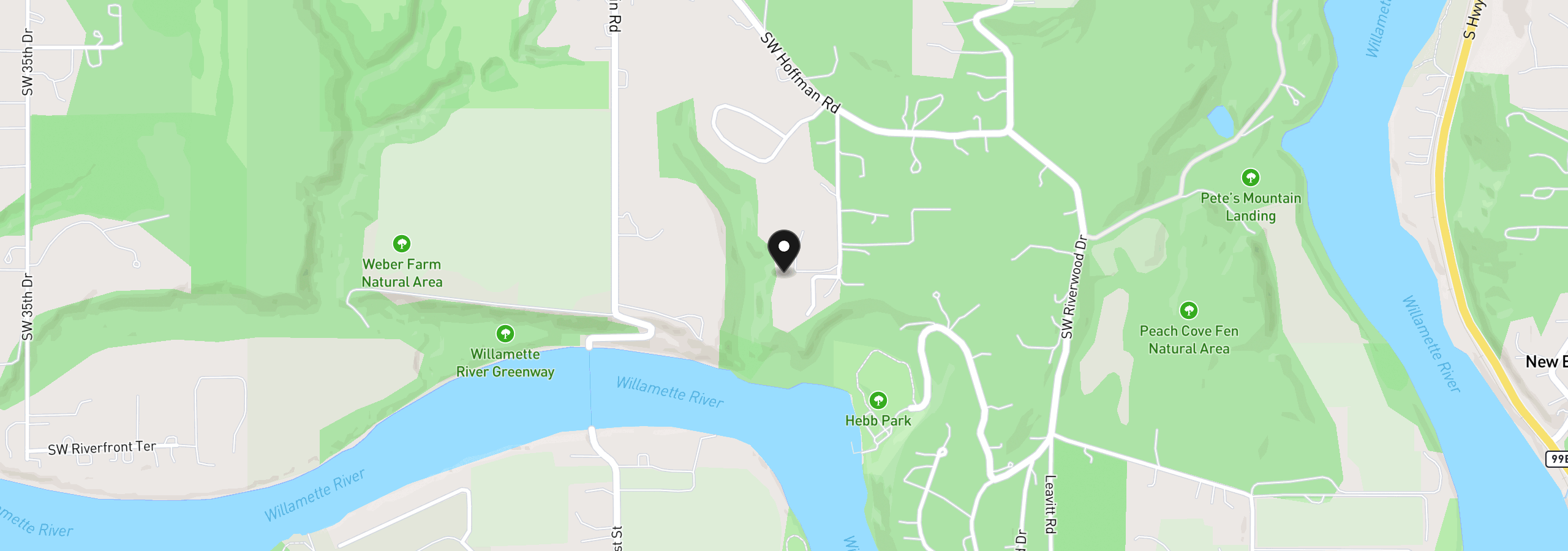 Map showing the location of 29951 SW Old Well Rd, West Linn, OR 97068