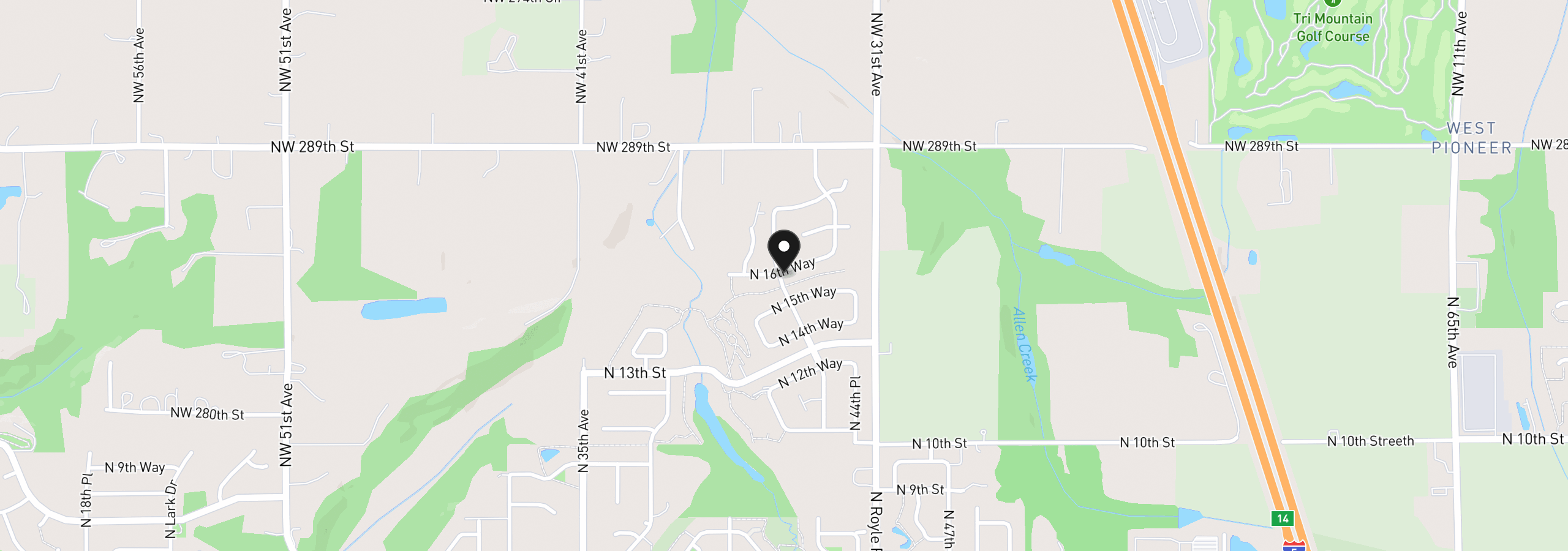 Map showing the location of 4215 N 16th Way, Ridgefield, Wa 98642