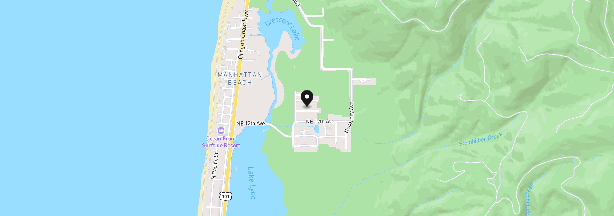 Map showing the location of 1026 NE 13th Ave, Rockaway Beach, OR 97136