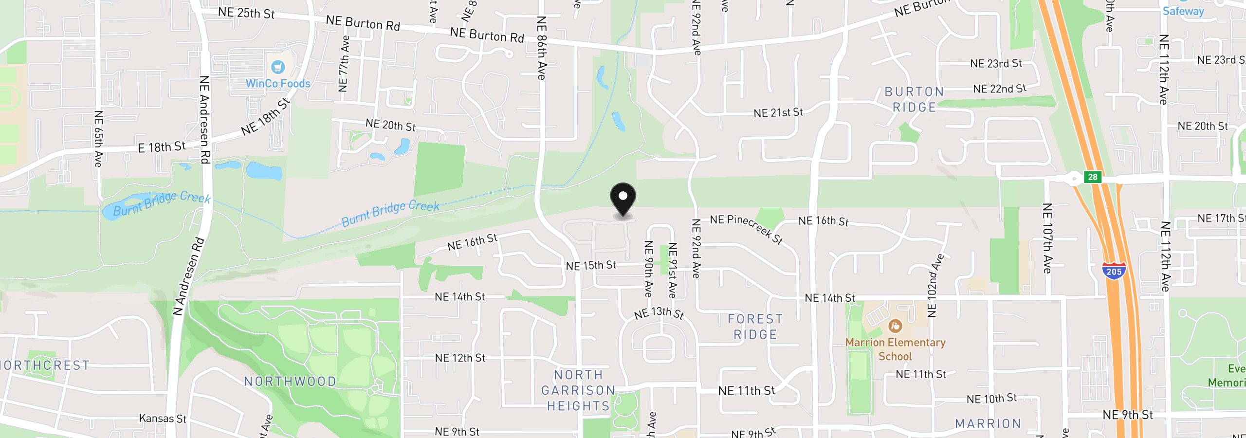Map showing the location of 8900 NE 17th Cir 30, Vancouver, Wa 98664