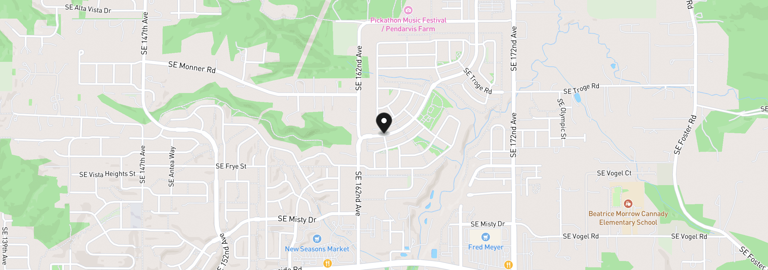 Map showing the location of 11529 SE Majestic Falls Ave Lt 765, Happy Valley, OR 97086