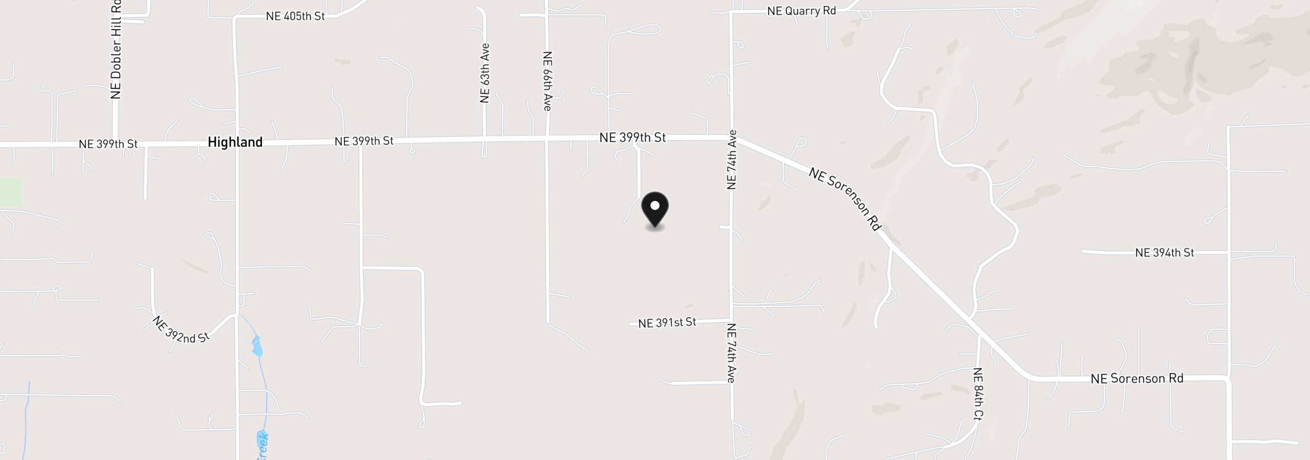Map showing the location of 39603 NE 70th Ct, La Center, Wa 98629